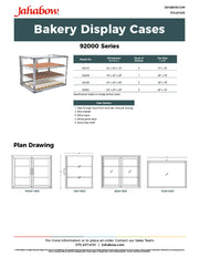 Jahabow 9200 Series 15"L x 20"D x 24"H Countertop Bakery Display Case – Aluminum, Tempered Glass, w/ 2 Shelves, Non-Refrigerated - Donut-Equipment.com