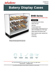 Jahabow BMB Series 75.375"L x 22"D x 50"H Bagel Merchandiser Display Case – Aluminum, Tempered Glass, w/ 3 Fixed Rows, Non-Refrigerated - Donut-Equipment.com