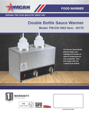 Omcan 2 x 32 oz Double Bottle Sauce Warmer – Commercial Countertop Dual Condiment Heating Station for Sauces and Dressings - Donut-Equipment.com