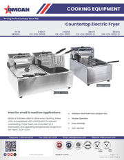Omcan 12 lb Countertop Electric Fryer – 1350W, 110V Commercial Deep Fryer for Restaurants, Concession Stands & Foodservice Kitchens - Donut-Equipment.com