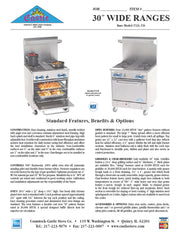 Comstock-Castle F326-1.5RB 30" Gas Restaurant Range, 2 Open Burners, 18" Radiant Broiler, Single Standard Oven, Stainless Steel Front, 118,000 BTU - Donut-Equipment.com