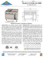 Comstock-Castle F3430-24-2RB 48" Gas Restaurant Range, 24" Griddle, 24" Charbroiler, Single Standard Oven, Stainless Steel Front, 120,000 BTU - Donut-Equipment.com