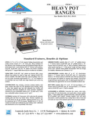 Comstock-Castle FK430 36" Gas Restaurant Range, 4 Open Burners, Single Standard Oven, Stainless Steel Front, 160,000 BTU - Donut-Equipment.com
