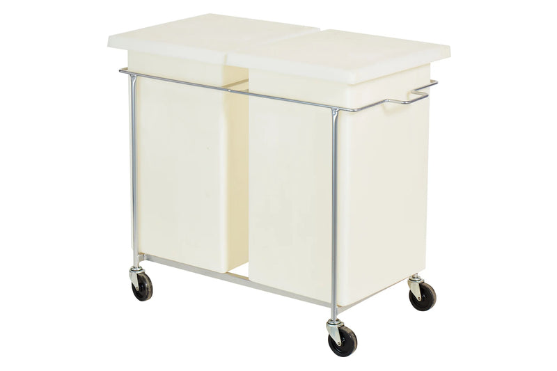 Faribo P424 C/A Ingredient Bin, 33"L x 16-1/2"W x 28"H, 2 Ingredient Bins with Covers & Frame, 200 LBS Sugar / 160 LBS Flour, 32 Gallon - Donut-Equipment.com