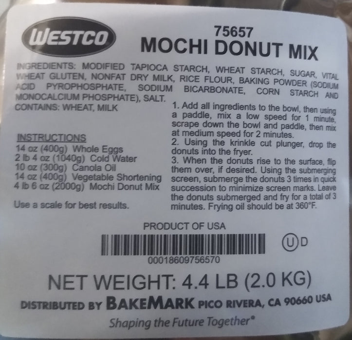 Westco Professional Mochi Donut Mix - 1 60 ounce bag (4.4 lbs) (estimated yield 12 dozen)
