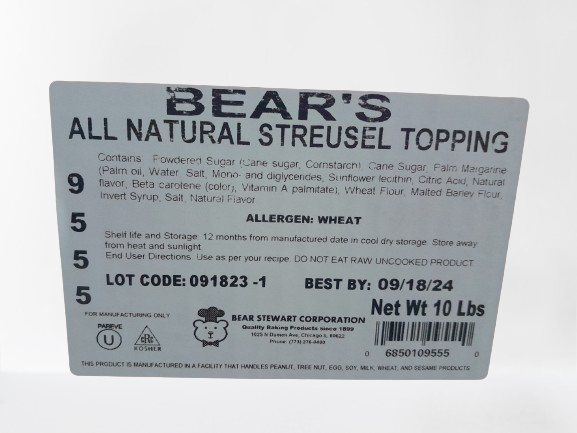Streusel Topping by Bear Stewart- 10 pounds