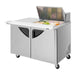 Turbo Air Super Deluxe TST-48SD-12M-N-LW 48" 2 Door Mega Top Refrigerated Sandwich Prep Table with Left Work Station - Donut-Equipment.com