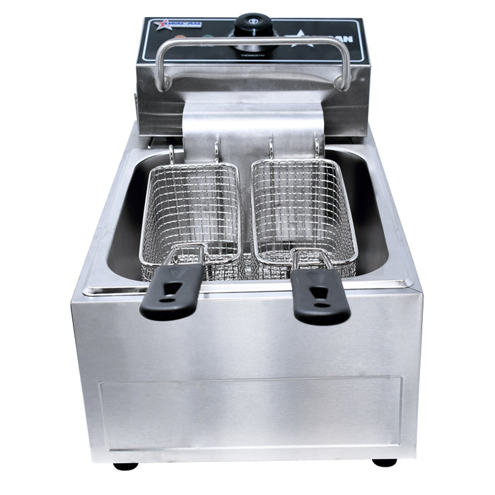 Omcan 12 lb Countertop Electric Fryer – 2500W, 220V Commercial Deep Fryer for Restaurants, Concession Stands & Foodservice Kitchens