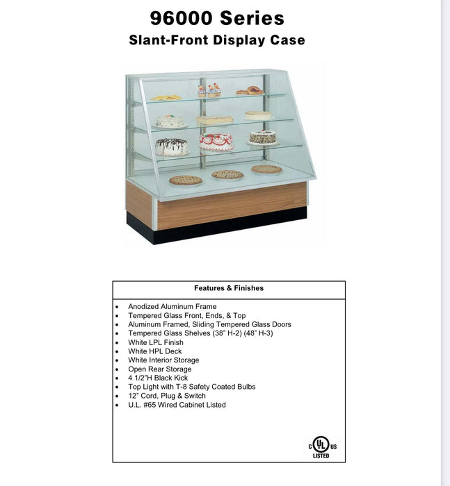 Spartan 96048-48 Series Slant Front Display Case 48” X 24” X 48”