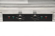 Omcan Stainless Steel Electric Griddle with Half-Smooth & Half-Ribbed Surface – 23.87" x 16" Commercial Countertop Griddle for Restaurants, Cafés & Foodservice Kitchens - Donut-Equipment.com