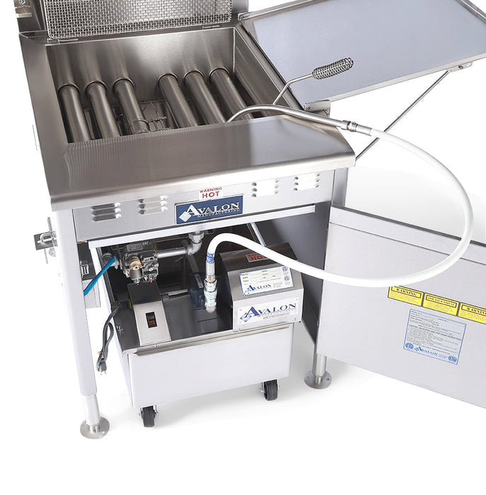 Avalon 24" x 24" Donut Fryer, Natural Gas, Standing Pilot, No Power, Right Side Drain Board with Submerger Screen