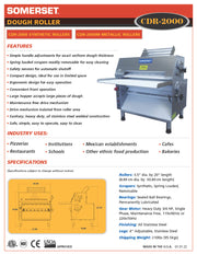 CDR-2000 Dough Roller / Double Pass- Front Operated - Donut-Equipment.com