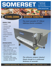 CDR-300 Dough Sheeter 15" wide Table-Top Sheeter - Donut-Equipment.com