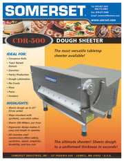 Somerset CDR-500 - Dough Roller Sheeter - 20" Single Pass- Recommended for Donut Dough - Donut-Equipment.com
