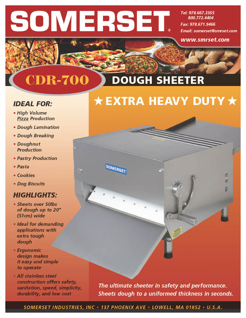 CDR-700 Dough Sheeter featuring 20" Wide Rollers - Donut-Equipment.com