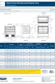 Federal Industries (ITR6034-B18) 52"(H)- 60" Full Service Case w/Straight Glass (Refrigerated) 120V - Donut-Equipment.com