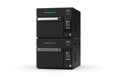 Prática Fit ST Black Double-Stacked Single Electric Ventless High-Speed Commercial Rapid Cook Oven, Countertop Design - Donut-Equipment.com