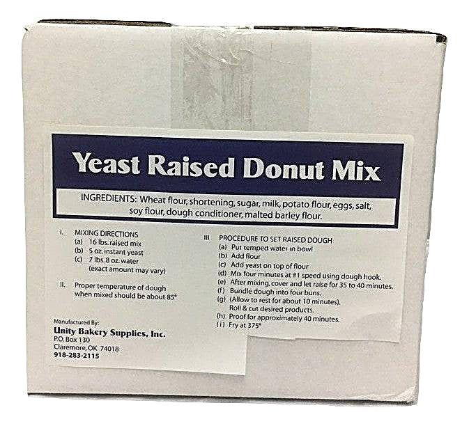 Stool Base Labelled Bakers Table (Blue Label) Raised Donut Mix- 35# Box- For orders under ...