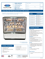Federal Industries (ITDSS6034-B18)-Non-Refrigerated-(Sliding Doors on Front) 60" Self Service Case w/Straight Glass 120V - Donut-Equipment.com