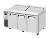 Turbo Air JST-72-N 71" 3 Door Side Mount Compressor Refrigerated Sandwich Prep Table - Donut-Equipment.com
