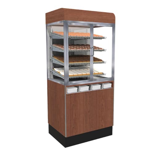 Jahabow 99370 Series 60"L x 24"D x 70"H Bakery Display Case with Pedestal Base – Aluminum, Tempered Glass, w/ 4 Shelves, Non-Refrigerated - Donut-Equipment.com