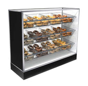 Jahabow BMB Series 75.375"L x 22"D x 50"H Bagel Merchandiser Display Case – Aluminum, Tempered Glass, w/ 3 Fixed Rows, Non-Refrigerated - Donut-Equipment.com