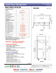Turbo Air M3R72-3-N M3 Series 78" Solid Door Stainless Steel Reach-In Refrigerator - Donut-Equipment.com