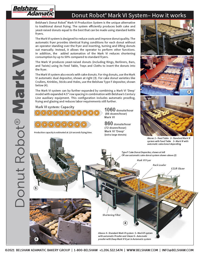 Belshaw Donut Robot® Mark VI (4-1/2" Flight Bar) with Dual Plain Depositor 1-13/16" for Cake Donut Production - Donut-Equipment.com