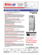 Turbo Air PRO-26-2F-N 29" Premiere Pro Series Solid Half Door Reach in Freezer - Donut-Equipment.com