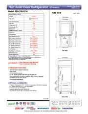 Turbo Air PRO-26R-D2-N 28 3/4" One Section Reach In Refrigerator - (1) Right Hinge Solid Door & (2) Drawers, 115v - Donut-Equipment.com