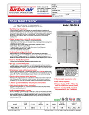 Turbo Air PRO-50F-N 52" Premiere Pro Series Solid Door Reach in Freezer - Donut-Equipment.com