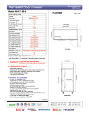 Turbo Air PRO-77-6F-N 78" Premiere Pro Series Solid Half Door Reach in Freezer - Donut-Equipment.com