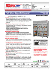 Turbo Air PRO-77-6R-G-N 77 3/4" Three Section Reach In Refrigerator, (6) Left/Right Hinge Glass Doors, 115v - Donut-Equipment.com