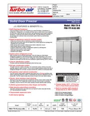 Turbo Air PRO-77F-N 78" Premiere Pro Series Solid Door Reach in Freezer - Donut-Equipment.com