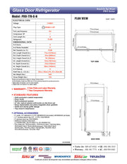 Turbo Air PRO-77R-G-N, 77 3/4" Three Section Reach In Refrigerator, (3) Left/Right Hinge Glass Doors, 115v - Donut-Equipment.com