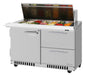 Turbo Air PST-48-18-D2R(L)-FB-N PRO Series Sandwich/Salad Prep Table w/ Refrigerated Base - Donut-Equipment.com