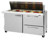 Turbo Air PST-60-24-D2R-N 60 1/4" PRO Series Mega Top Sandwich/Salad Prep Table w/ Refrigerated Base - Donut-Equipment.com