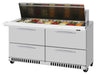 Turbo Air PST-60-24-D4-FB-N PRO Series Mega Top Sandwich/Salad Prep Table Front Breathing Airflow - Donut-Equipment.com