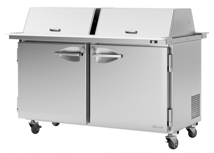 Turbo Air PST-60-24-N-DS 60 1/4" PRO Series Mega Top Dual Sided Sandwich/Salad Prep Table w/ Refrigerated Base - Donut-Equipment.com
