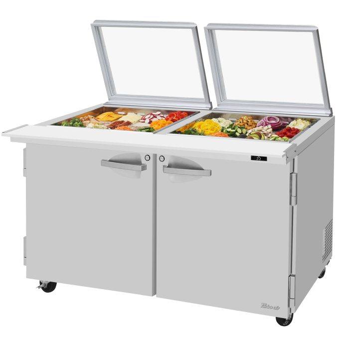 Turbo Air PST-60-24-N-GL 60 1/4" PRO Series Mega Top Sandwich/Salad Prep Table w/ Refrigerated Base - Donut-Equipment.com