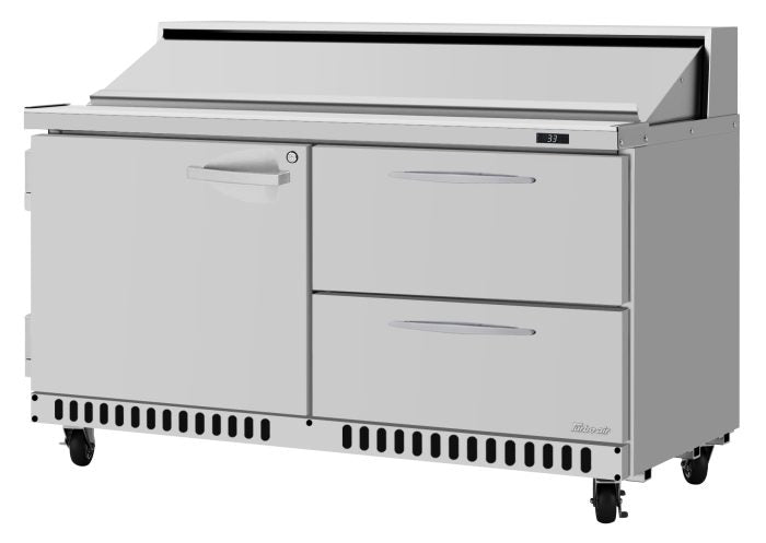 Turbo Air PST-60-D2R(L)-FB-N" PRO Series Sandwich/Salad Prep Table w/ Refrigerated Base - Donut-Equipment.com