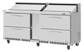 Turbo Air PST-72-D4-FB-N 72 5/8" PRO Series Mega Top Sandwich/Salad Prep Table w/ Refrigerated Base - Donut-Equipment.com