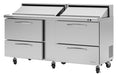 Turbo Air PST-72-D4-N 72 5/8" PRO Series Sandwich/Salad Prep Table w/ Refrigerated Base - Donut-Equipment.com