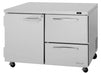 Turbo Air PUR-48-D2R-N 48 1/4" W Undercounter Refrigerator w/ (2) Sections - (1) Door & (2) Drawers - Donut-Equipment.com