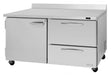 Turbo Air PWF-60-D2R-N 60 1/4" Worktop Freezer w/ 2 Sections, 2 Drawers & 1 Solid Door - Donut-Equipment.com
