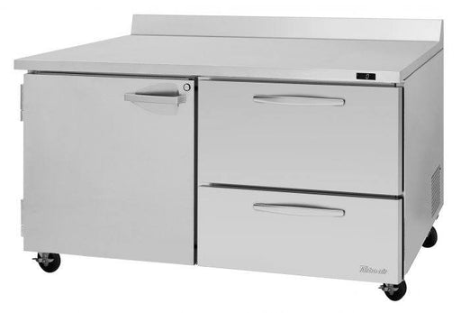 Turbo Air PWF-60-D2R-N 60 1/4" Worktop Freezer w/ 2 Sections, 2 Drawers & 1 Solid Door - Donut-Equipment.com