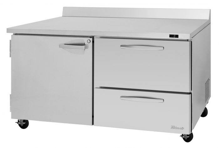 Turbo Air PWF-60-D2R-N 60 1/4" Worktop Freezer w/ 2 Sections, 2 Drawers & 1 Solid Door - Donut-Equipment.com