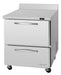 Turbo Air PWR-28-D2-N 27 1/2" Worktop Refrigerator w/ 1 Section, 2 Drawers - Donut-Equipment.com