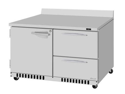 Turbo Air PWR-48-D2R(L)-FB-N 48 1/4" Worktop Refrigerator w/ (2) Sections, 2 Drawers & 1 Solid Door, Front Breathing - Donut-Equipment.com