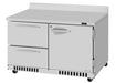 Turbo Air PWR-48-D2R(L)-FB-N 48 1/4" Worktop Refrigerator w/ (2) Sections, 2 Drawers & 1 Solid Door, Front Breathing - Donut-Equipment.com